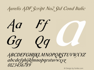 Aurelis ADF Script No2 Std Cond Italic Version 1.008;FFEdit图片样张