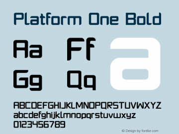 Platform One Bold Version 1.0 Font Sample