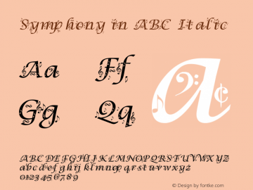 Symphony in ABC Italic 1.00 Font Sample