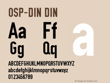 OSP-DIN DIN Version 001.000 Font Sample