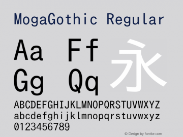 MogaGothic Regular Version 001.02.07图片样张