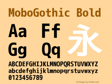 MoboGothic Bold Version 001.02.05 Font Sample