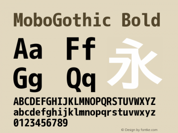 MoboGothic Bold Version 001.02.07 Font Sample