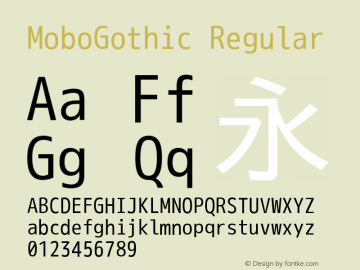 MoboGothic Regular Version 001.02.07 Font Sample