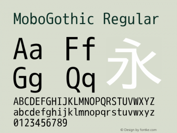 MoboGothic Regular Version 001.02.08 Font Sample