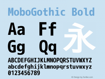 MoboGothic Bold Version 001.02.08 Font Sample