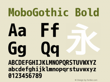 MoboGothic Bold Version 001.02.09 Font Sample
