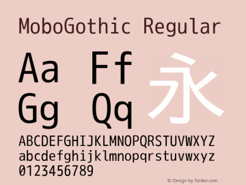 MoboGothic Regular Version 001.02.09 Font Sample