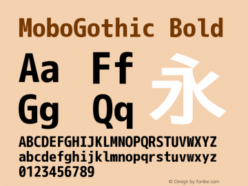 MoboGothic Bold Version 001.02.10 Font Sample