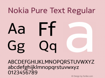 Nokia Pure Text Regular Version 1.152-M图片样张