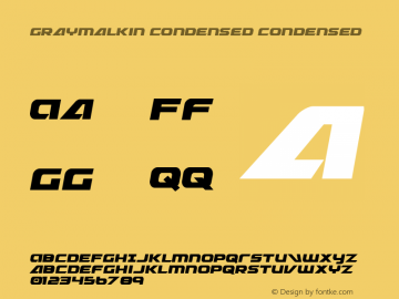 Graymalkin Condensed Condensed 001.000 Font Sample