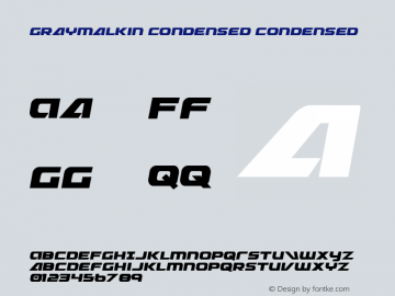 Graymalkin Condensed Condensed 001.000 Font Sample