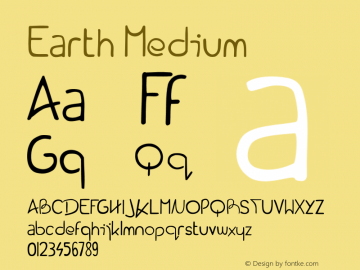 Earth Medium Version 1.0.0.40 Font Sample