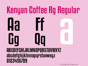 Kenyan Coffee Rg Regular Version 4.000 Font Sample