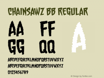 Chainsawz BB Regular Version 1.000 Font Sample