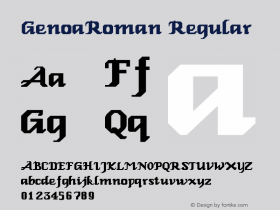 GenoaRoman Regular Converted from E:\TTFONTS\GENOAROM.TF1 by ALLTYPE图片样张