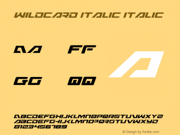 Wildcard Italic Italic 001.000 Font Sample