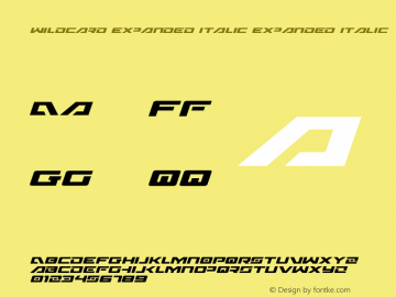 Wildcard Expanded Italic Expanded Italic 002.000 Font Sample