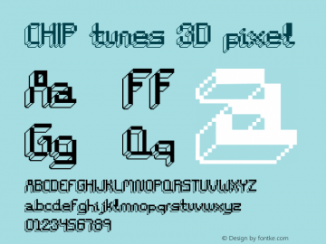 CHIP tunes 3D pixel Version 1.000 Font Sample
