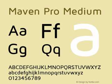 Maven Pro Medium Version 1.003 Font Sample