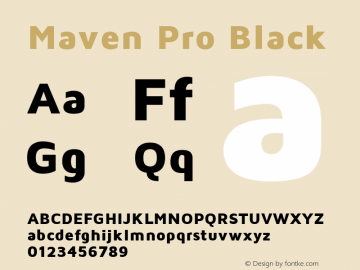 Maven Pro Black Version 1.003 Font Sample