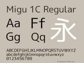 Migu 1C Regular 2012.1030 Font Sample