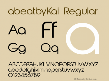 abeatbyKai Regular Fontographer 4.7 4/23/11 FG4M­0000002045图片样张