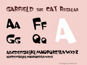 GARFIELD the CAT Regular Version 1.002 Font Sample