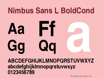 Nimbus Sans L BoldCond Version 001.005 Font Sample