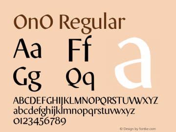 OnO Regular 001.001 Font Sample