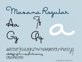 Masana Regular Version 1.00 2011 Font Sample