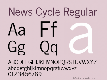 News Cycle Regular Version 0.4图片样张