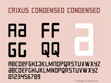 Crixus Condensed Condensed 001.000 Font Sample