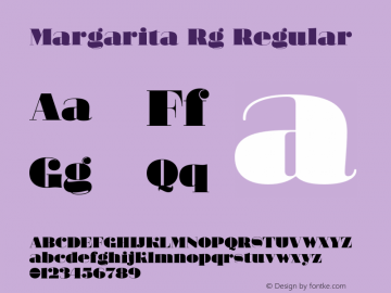 Margarita Rg Regular Version 1.000 Font Sample
