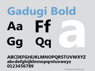 Gadugi Bold Version 1.01 Font Sample
