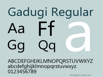 Gadugi Regular Version 1.02 Font Sample