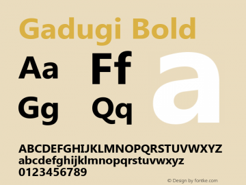 Gadugi Bold Version 1.07 Font Sample
