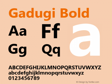 Gadugi Bold Version 1.07 Font Sample