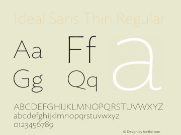 Ideal Sans Thin Regular Version 1.200图片样张