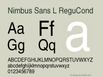 Nimbus Sans L ReguCond Version 1.06 Font Sample