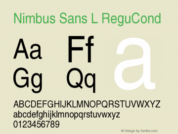 Nimbus Sans L ReguCond Version 1.05 Font Sample