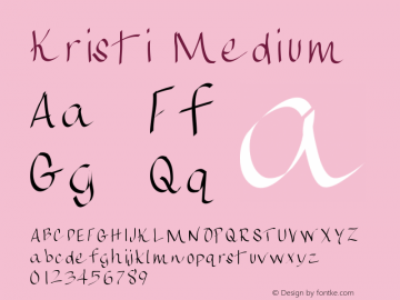 Kristi Medium Version 001.000 Font Sample