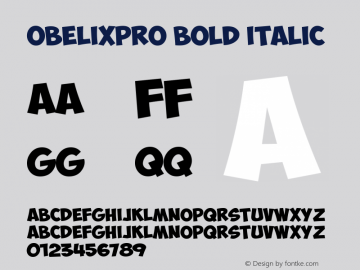 ObelixPro Bold Italic Version 1.00, 2011图片样张