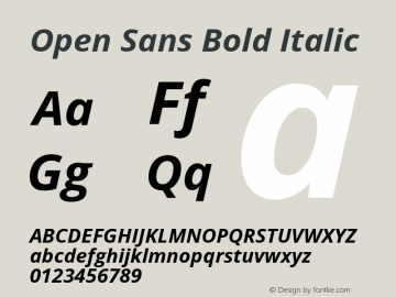 Open Sans Bold Italic Version 1.10图片样张