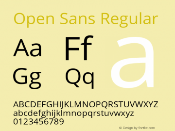 Open Sans Regular Version 1.10图片样张