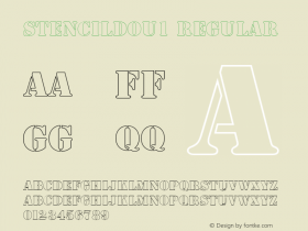 StencilDOu1 Regular Version 001.005 Font Sample