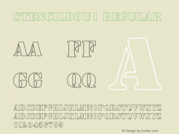 StencilDOu1 Regular Version 001.005 Font Sample