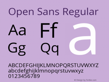 Open Sans Regular Version 1.10图片样张