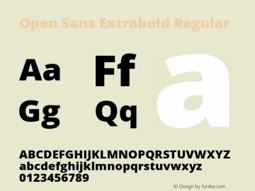 Open Sans Extrabold Regular Version 1.10 Font Sample