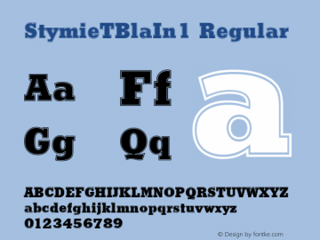 StymieTBlaIn1 Regular Version 001.005 Font Sample